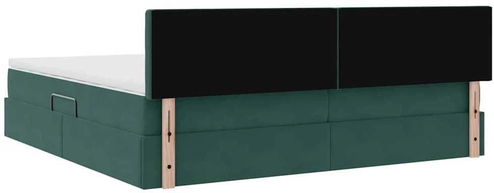 LED saugojimo lova su čiužiniu Tamsiai žalia 200 x 200 cm