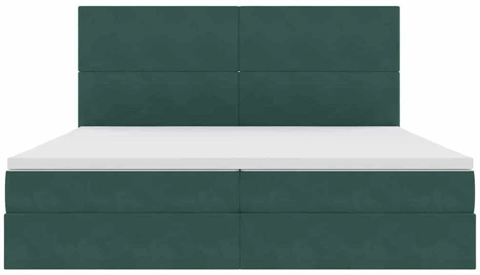 LED saugojimo lova su čiužiniu Tamsiai žalia 200 x 200 cm