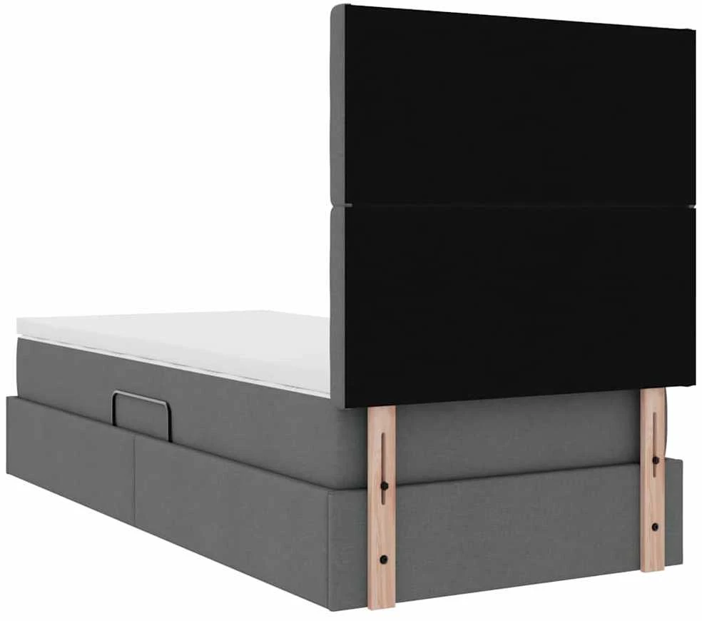 LED saugojimo lova su čiužiniu Tamsiai pilka 90 x 190 cm