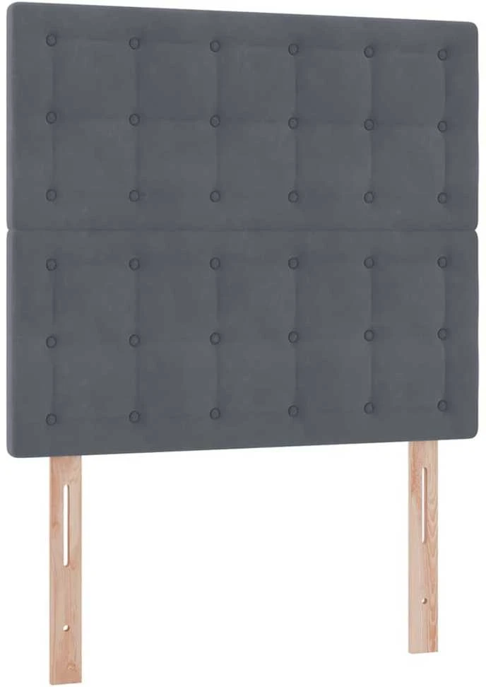LED saugojimo lova su čiužiniu Tamsiai pilka 100 x 200 cm