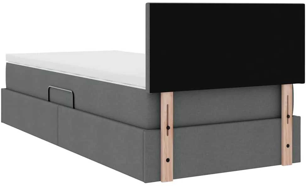 LED saugojimo lova su čiužiniu Tamsiai pilka 90 x 190 cm