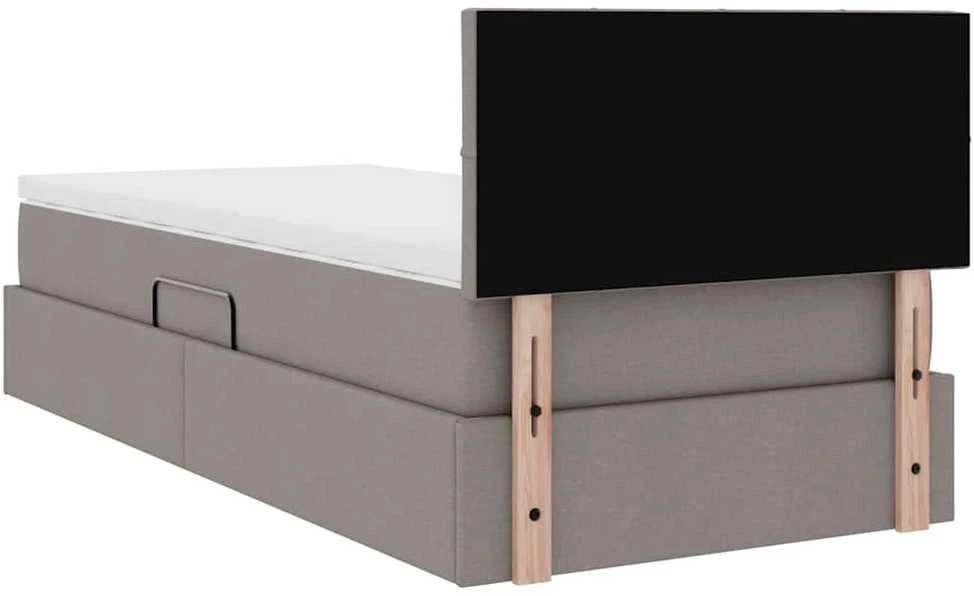 LED saugojimo lova su čiužiniu Taupe 90 x 190 cm Audinys