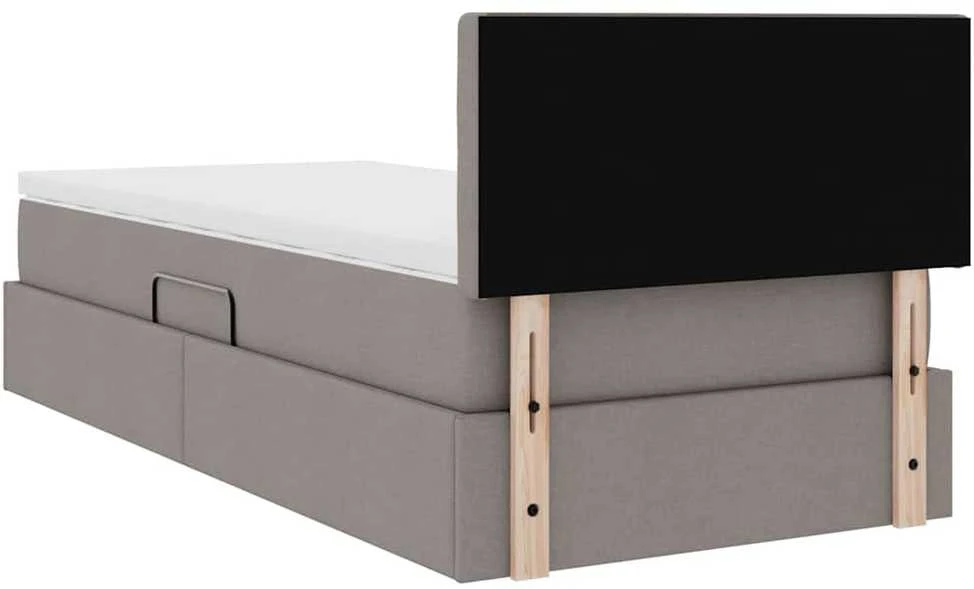 LED saugojimo lova su čiužiniu Taupe 90 x 200 cm Audinys