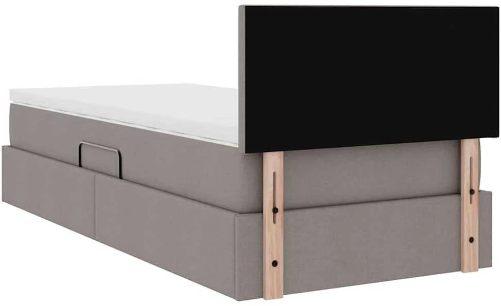 LED saugojimo lova su čiužiniu Taupe 100 x 200 cm Audinys