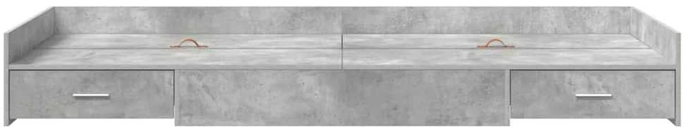 Lova Lovos rėmas Betono pilka 80 x 200 cm Apdirbta mediena