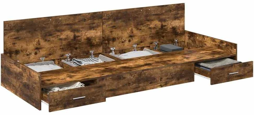 Lova Lovos rėmas Senovinis medis 75 x 190 cm Apdirbta mediena