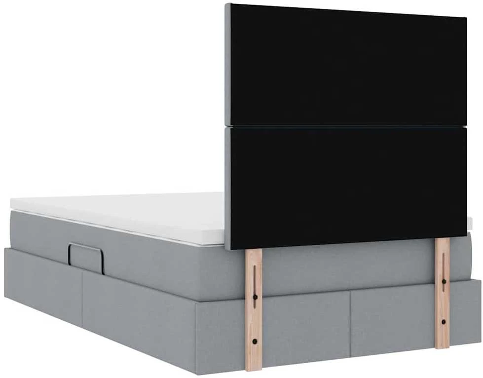 LED saugojimo lova su čiužiniu Šviesiai pilka 120 x 200 cm