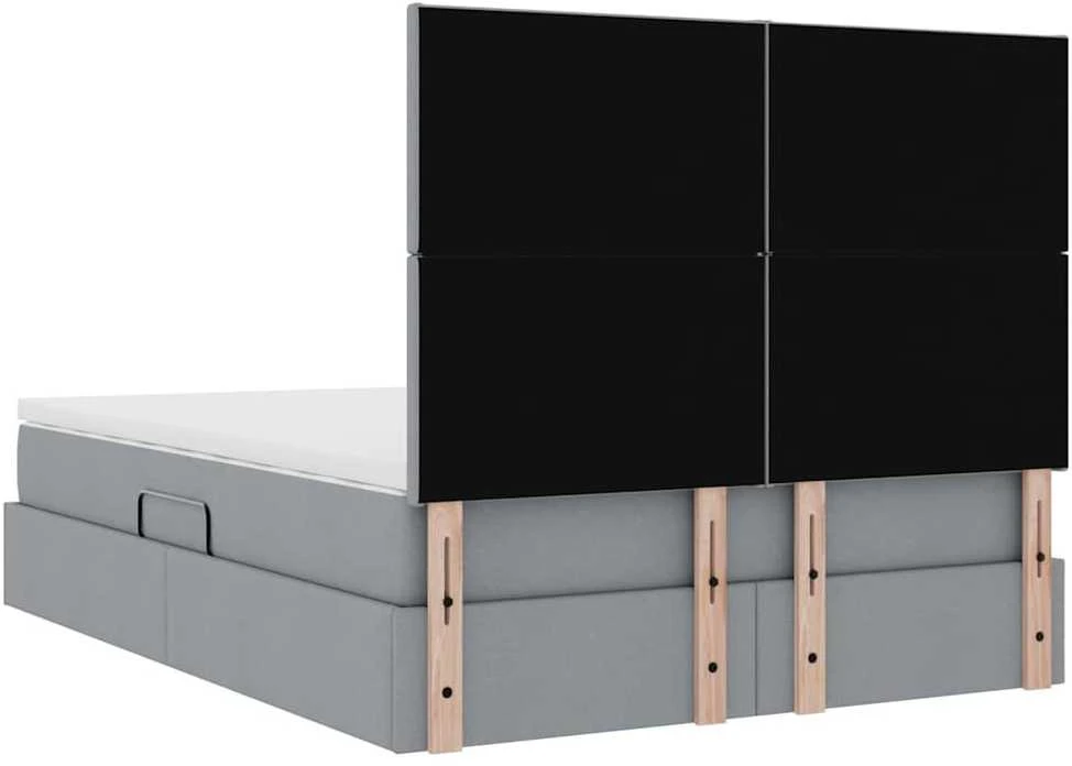 LED saugojimo lova su čiužiniu Šviesiai pilka 140 x 200 cm