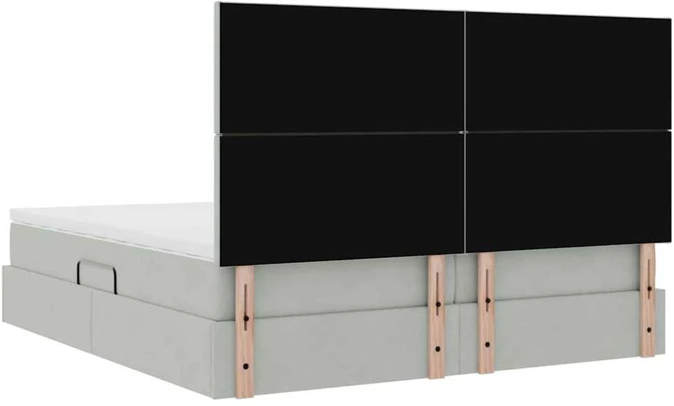 LED saugojimo lova su čiužiniu Šviesiai pilka 180 x 200 cm