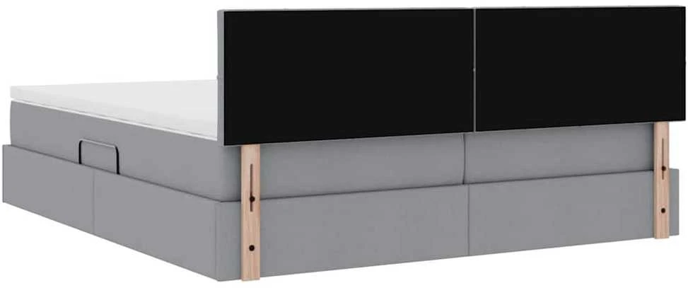LED saugojimo lova su čiužiniu Šviesiai pilka 180 x 200 cm