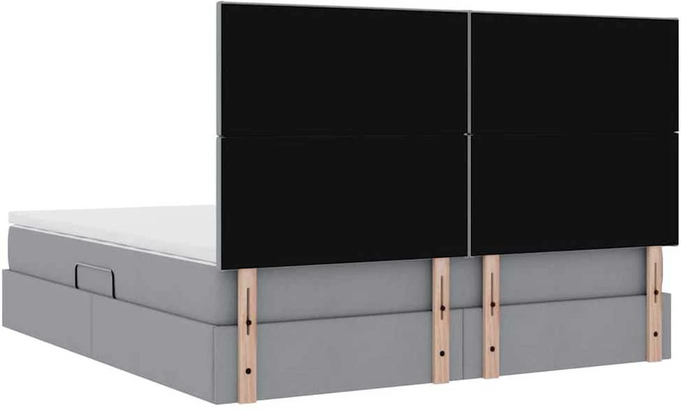LED saugojimo lova su čiužiniu Šviesiai pilka 180 x 200 cm