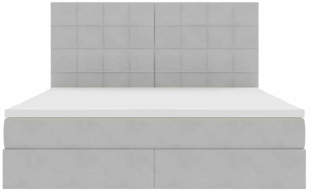 LED saugojimo lova su čiužiniu Šviesiai pilka 180 x 200 cm