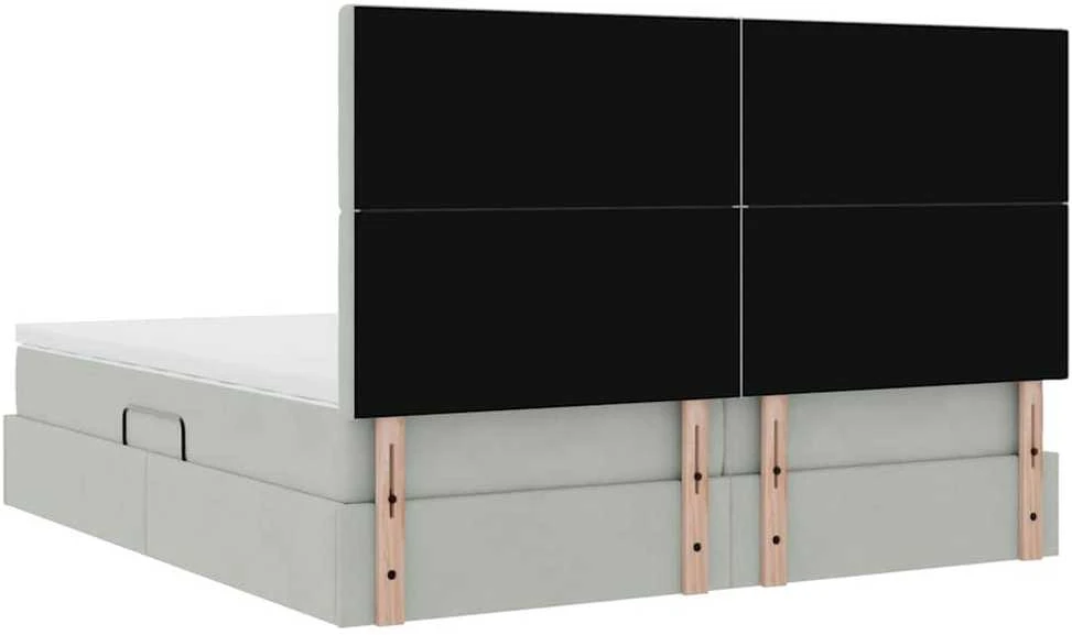 LED saugojimo lova su čiužiniu Šviesiai pilka 180 x 200 cm