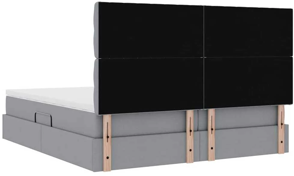 LED saugojimo lova su čiužiniu Šviesiai pilka 180 x 200 cm