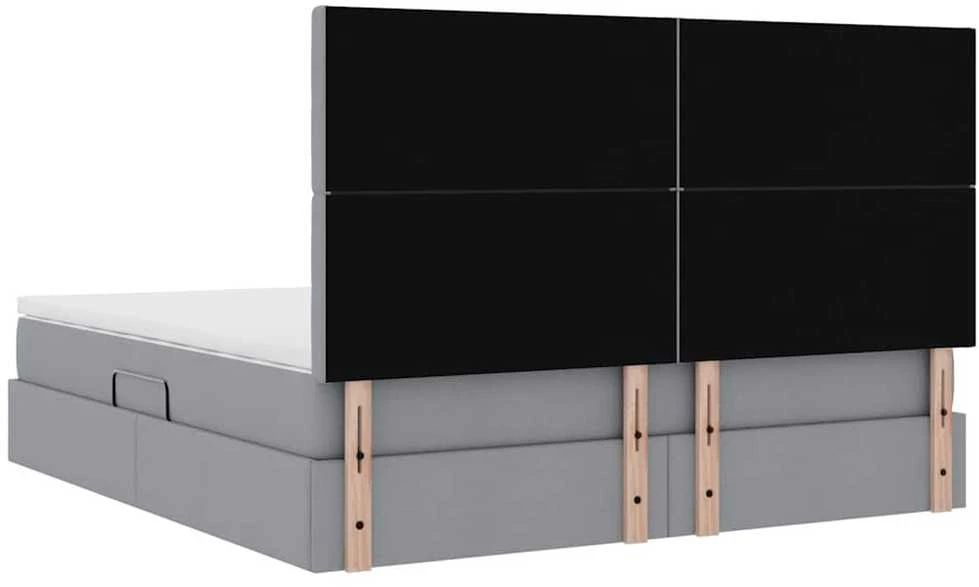 LED saugojimo lova su čiužiniu Šviesiai pilka 180 x 200 cm