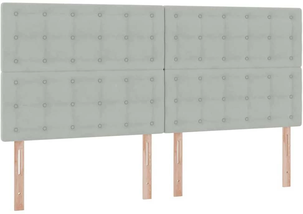 LED saugojimo lova su čiužiniu Šviesiai pilka 200 x 200 cm