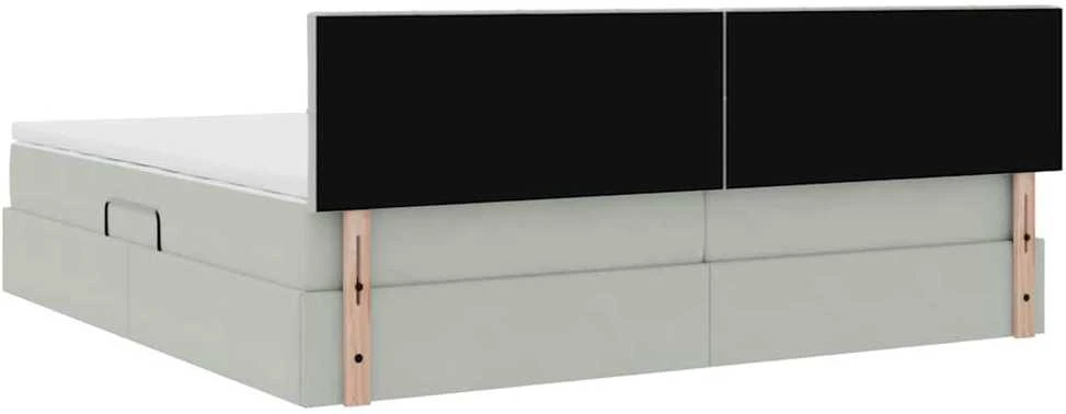 LED saugojimo lova su čiužiniu Šviesiai pilka 200 x 200 cm