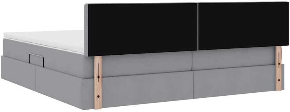 LED saugojimo lova su čiužiniu Šviesiai pilka 200 x 200 cm