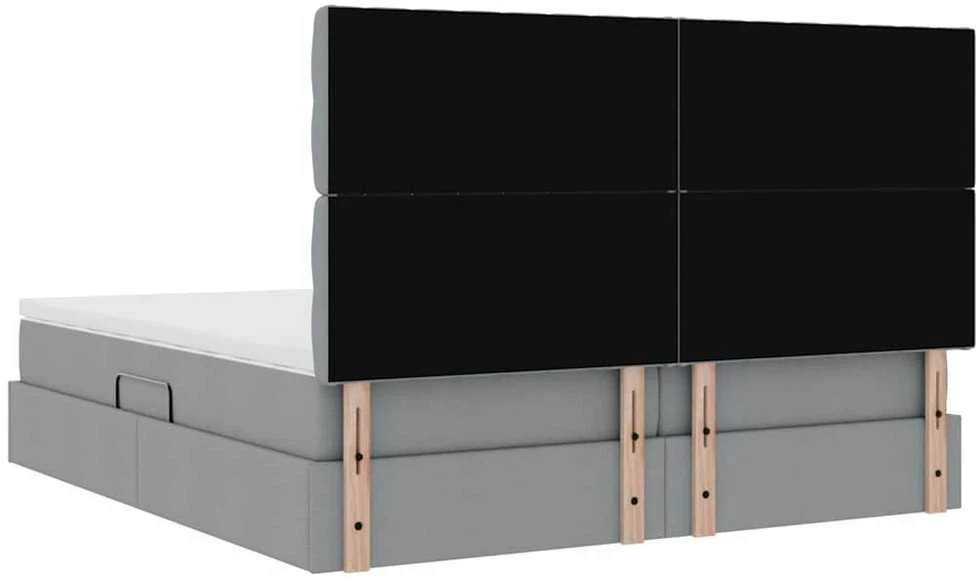 LED saugojimo lova su čiužiniu Šviesiai pilka 200 x 200 cm