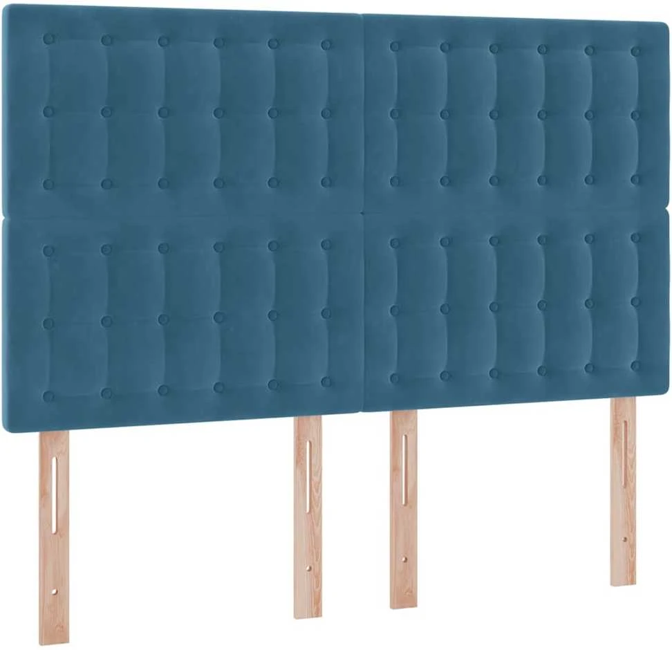 LED saugojimo lova su čiužiniu Tamsiai mėlyna 140 x 200 cm