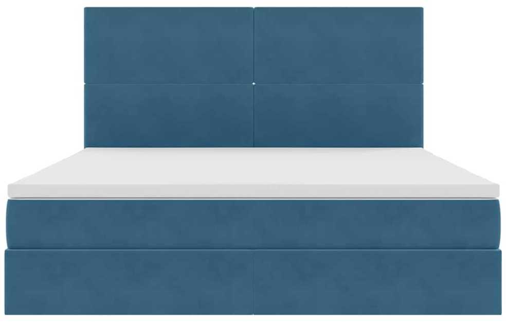 LED saugojimo lova su čiužiniu Tamsiai mėlyna 160 x 200 cm