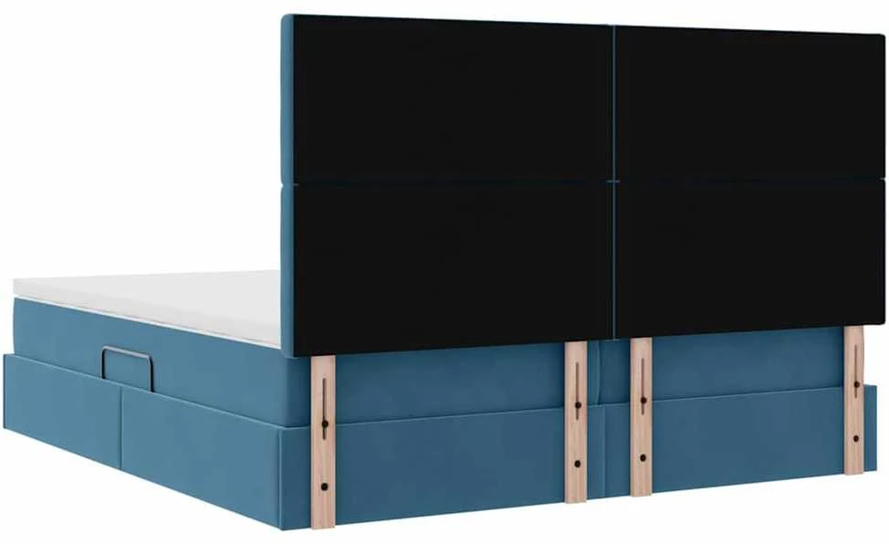 LED saugojimo lova su čiužiniu Tamsiai mėlyna 180 x 200 cm