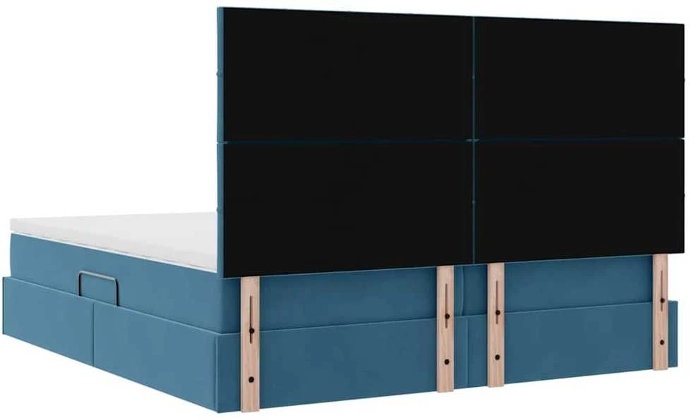 LED saugojimo lova su čiužiniu Tamsiai mėlyna 180 x 200 cm