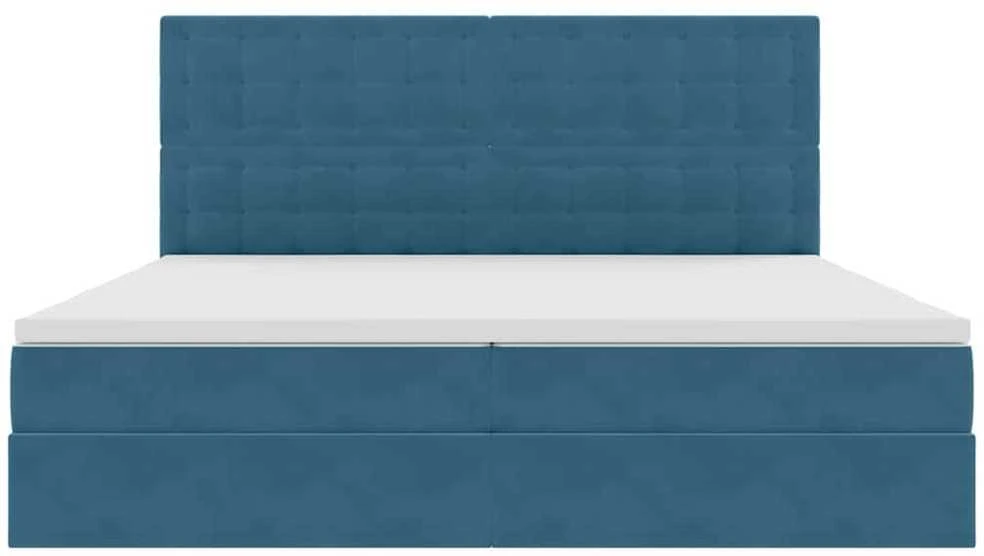 LED saugojimo lova su čiužiniu Tamsiai mėlyna 200 x 200 cm