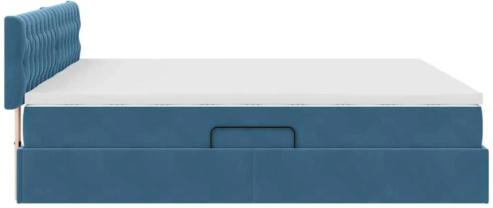 LED saugojimo lova su čiužiniu Tamsiai mėlyna 200 x 200 cm