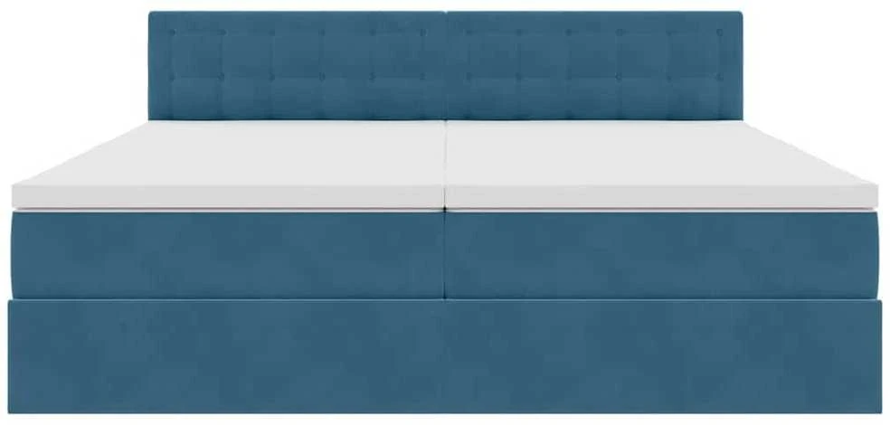 LED saugojimo lova su čiužiniu Tamsiai mėlyna 200 x 200 cm