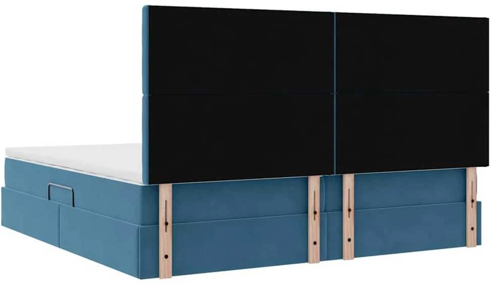 LED saugojimo lova su čiužiniu Tamsiai mėlyna 200 x 200 cm