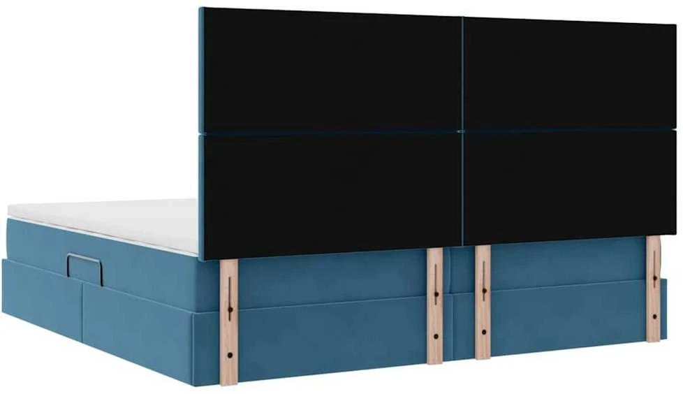 LED saugojimo lova su čiužiniu Tamsiai mėlyna 200 x 200 cm
