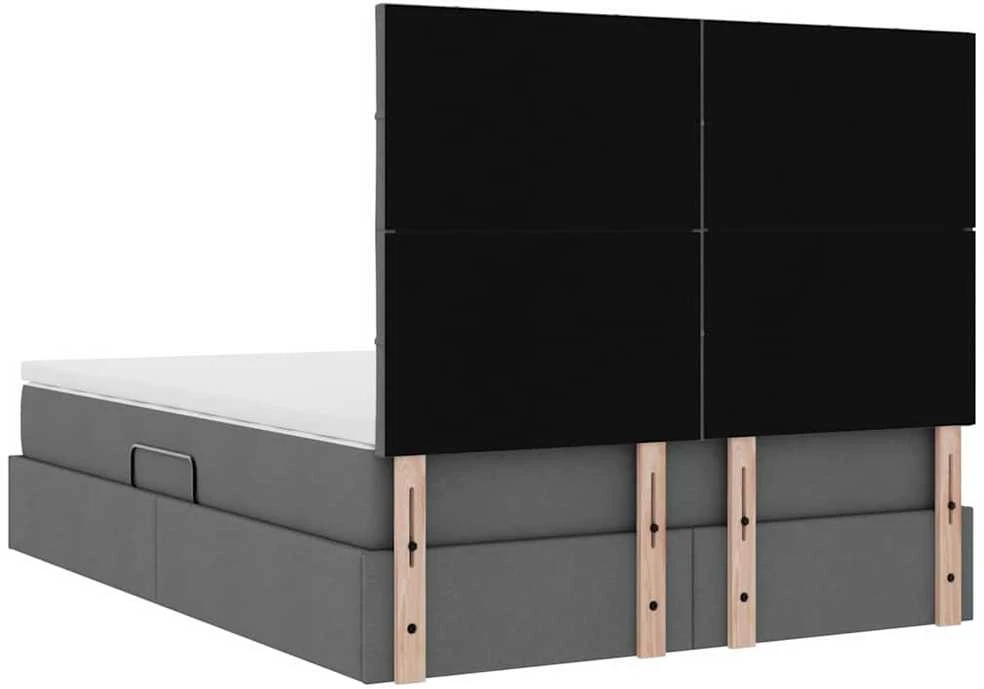 LED saugojimo lova su čiužiniu Tamsiai pilka 140 x 190 cm