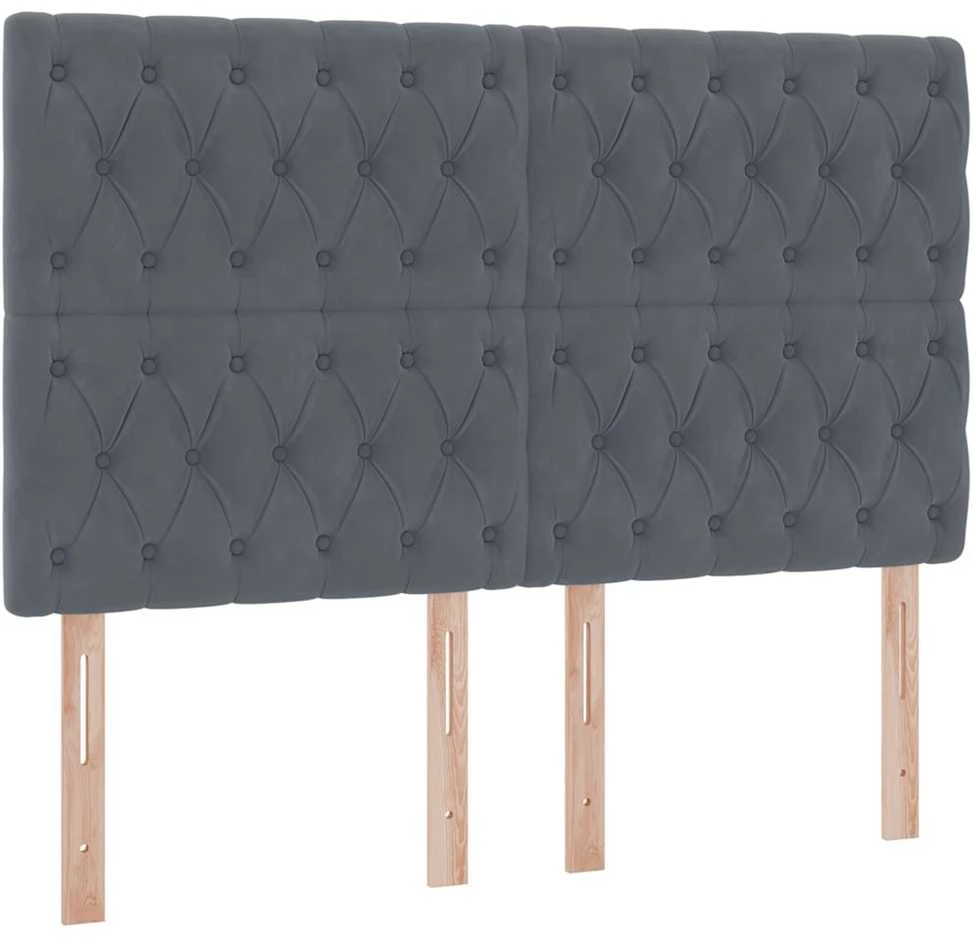 LED saugojimo lova su čiužiniu Tamsiai pilka 140 x 200 cm
