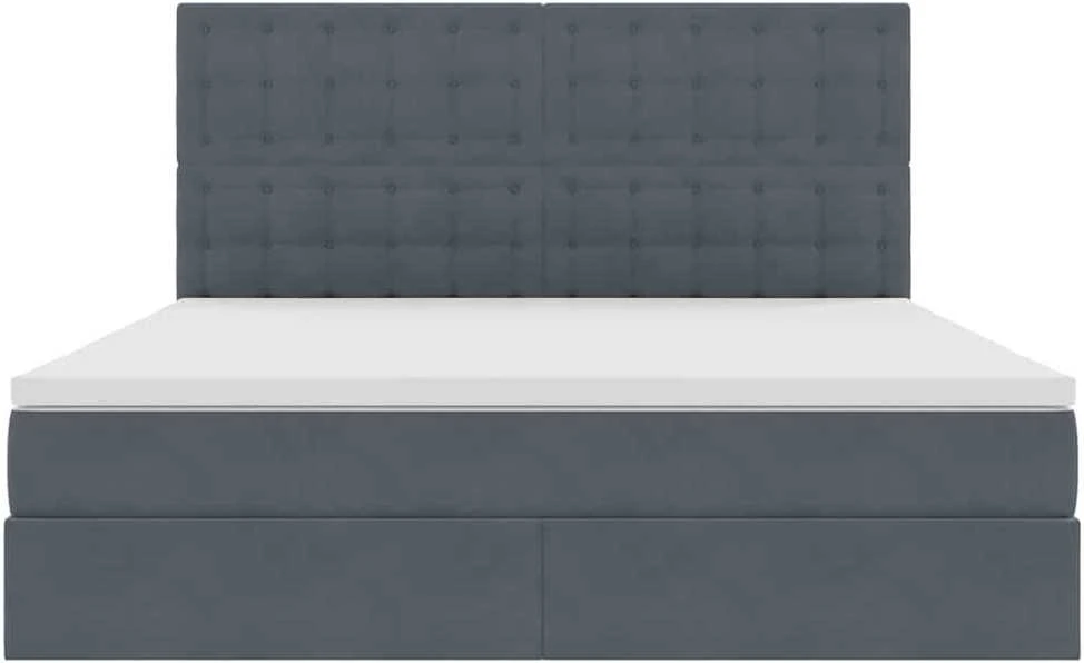 LED saugojimo lova su čiužiniu Tamsiai pilka 160 x 200 cm