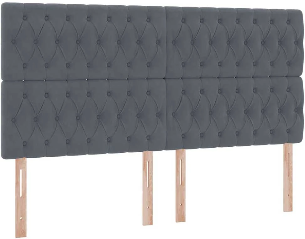LED saugojimo lova su čiužiniu Tamsiai pilka 160 x 200 cm