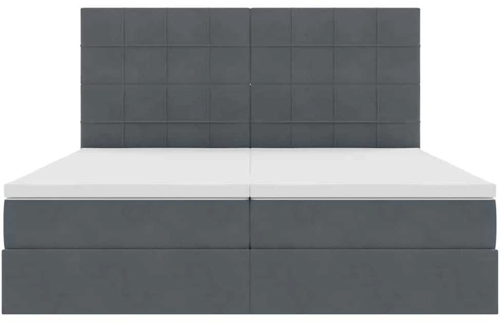 LED saugojimo lova su čiužiniu Tamsiai pilka 180 x 200 cm