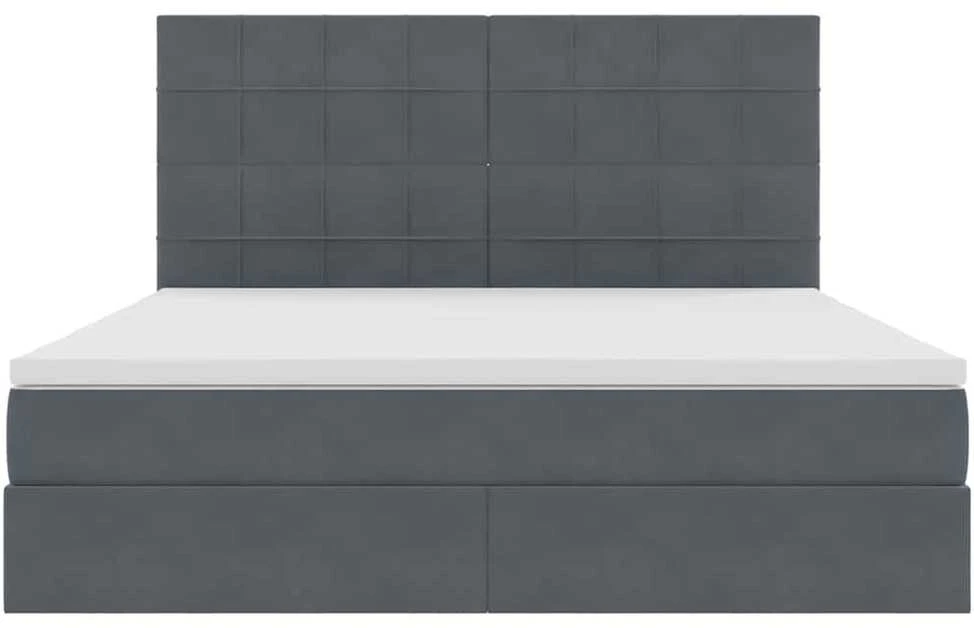 LED saugojimo lova su čiužiniu Tamsiai pilka 180 x 200 cm