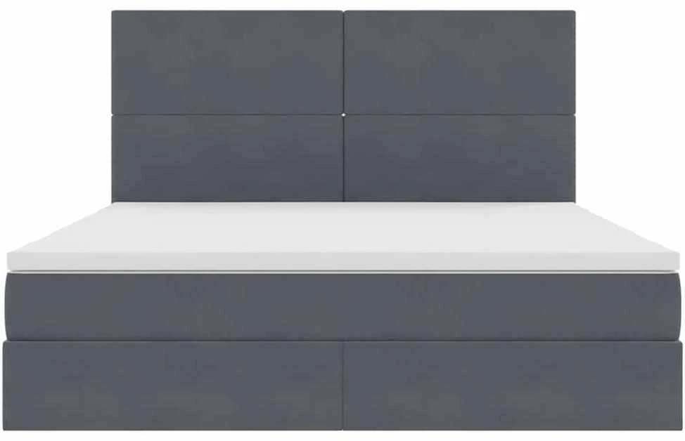LED saugojimo lova su čiužiniu Tamsiai pilka 180 x 200 cm