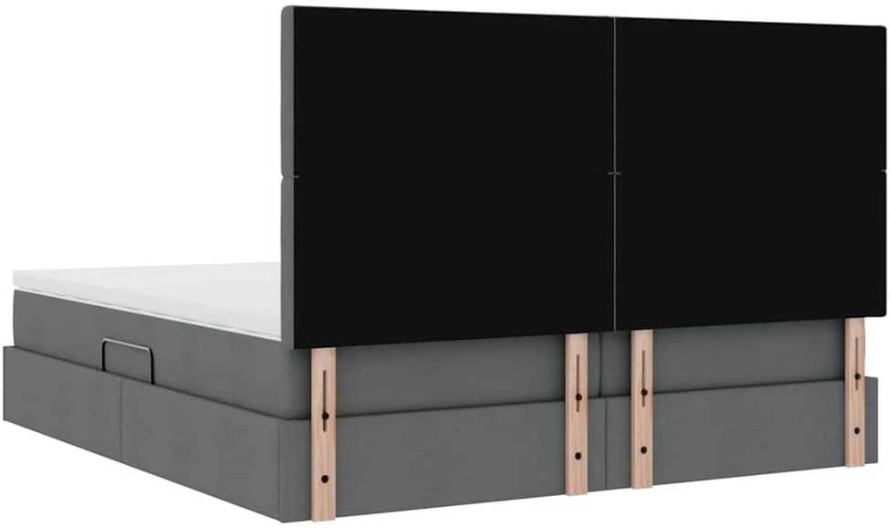 LED saugojimo lova su čiužiniu Tamsiai pilka 180 x 200 cm