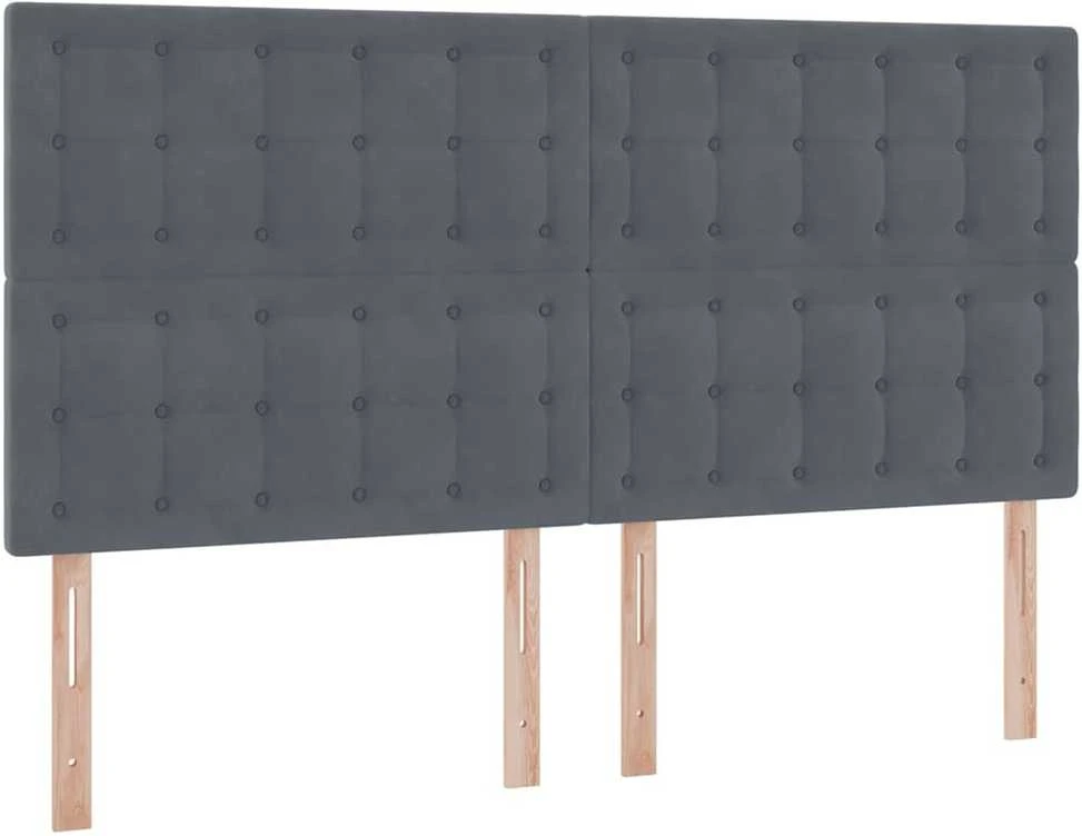LED saugojimo lova su čiužiniu Tamsiai pilka 200 x 200 cm