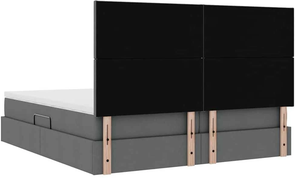 LED saugojimo lova su čiužiniu Tamsiai pilka 200 x 200 cm