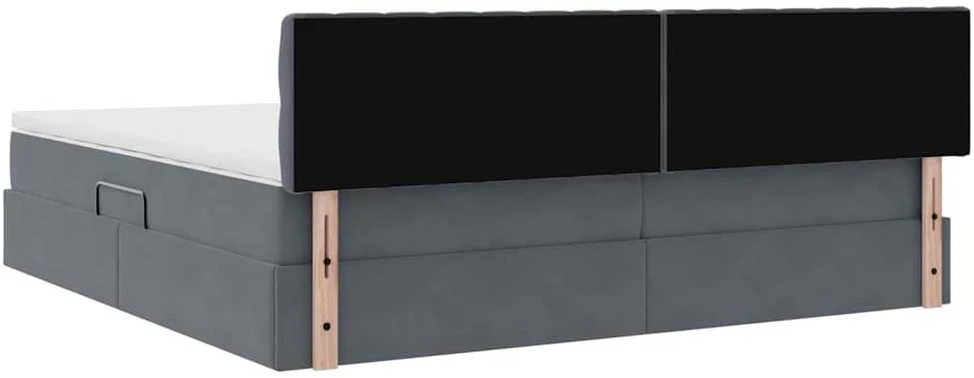 LED saugojimo lova su čiužiniu Tamsiai pilka 200 x 200 cm