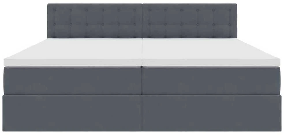 LED saugojimo lova su čiužiniu Tamsiai pilka 200 x 200 cm