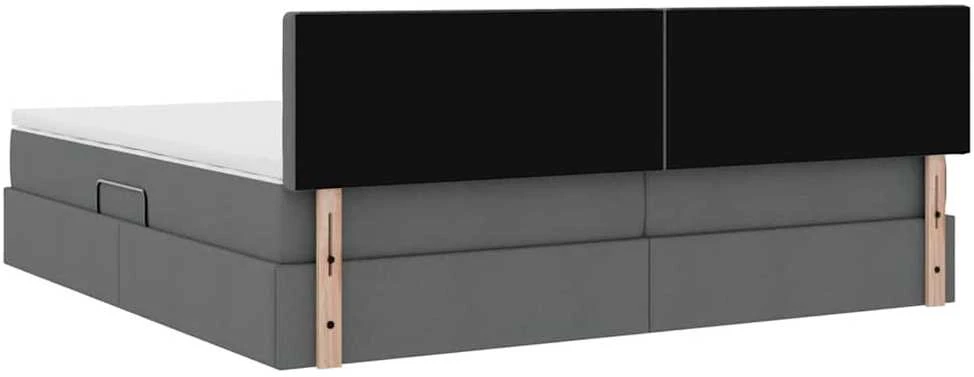 LED saugojimo lova su čiužiniu Tamsiai pilka 200 x 200 cm