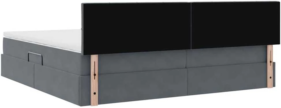 LED saugojimo lova su čiužiniu Tamsiai pilka 200 x 200 cm