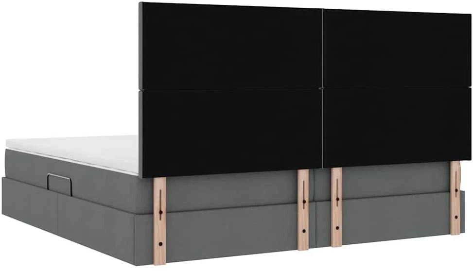 LED saugojimo lova su čiužiniu Tamsiai pilka 200 x 200 cm