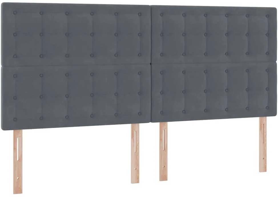 LED saugojimo lova su čiužiniu Tamsiai pilka 200 x 200 cm