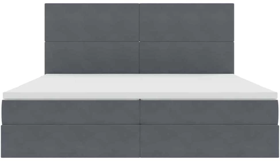 LED saugojimo lova su čiužiniu Tamsiai pilka 200 x 200 cm
