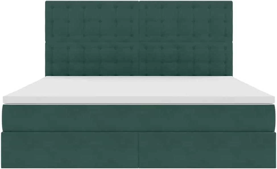 LED saugojimo lova su čiužiniu Tamsiai žalia 180 x 200 cm
